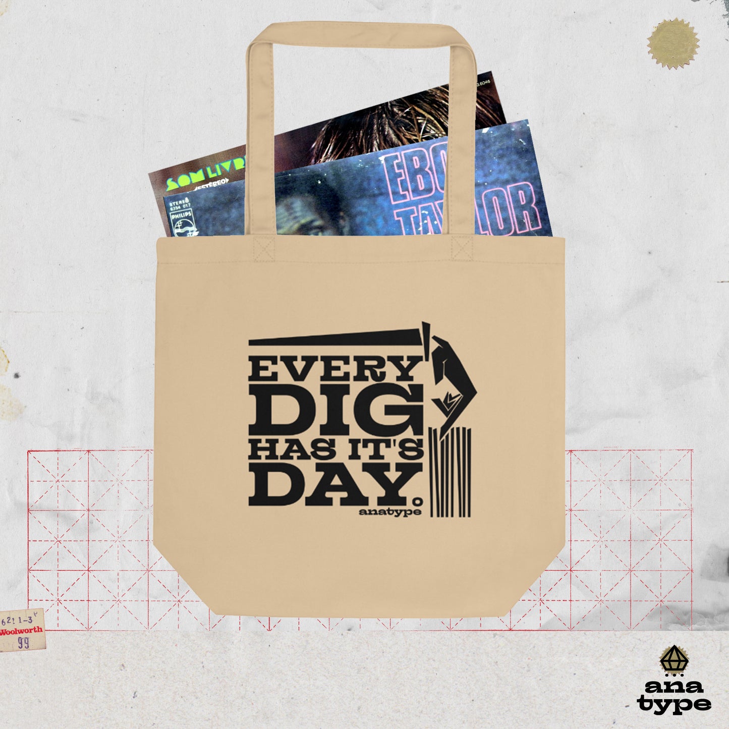 A+/335  EVERY DIG HAS IT'S DAY ECO ORGANIC TOTE BAG