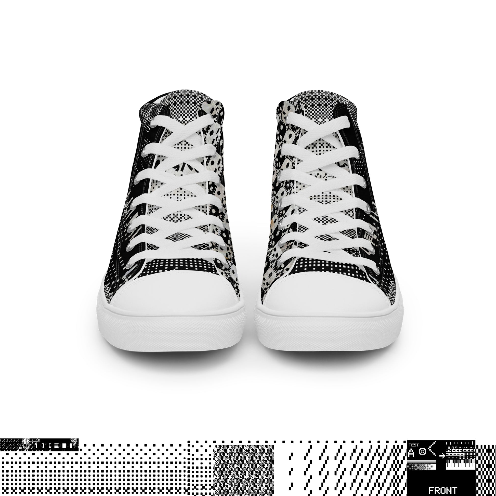 ANATYPE-BABYLON-BURNERS-SHOES, BLACK AND WHITE CHECK, SKULL FILE