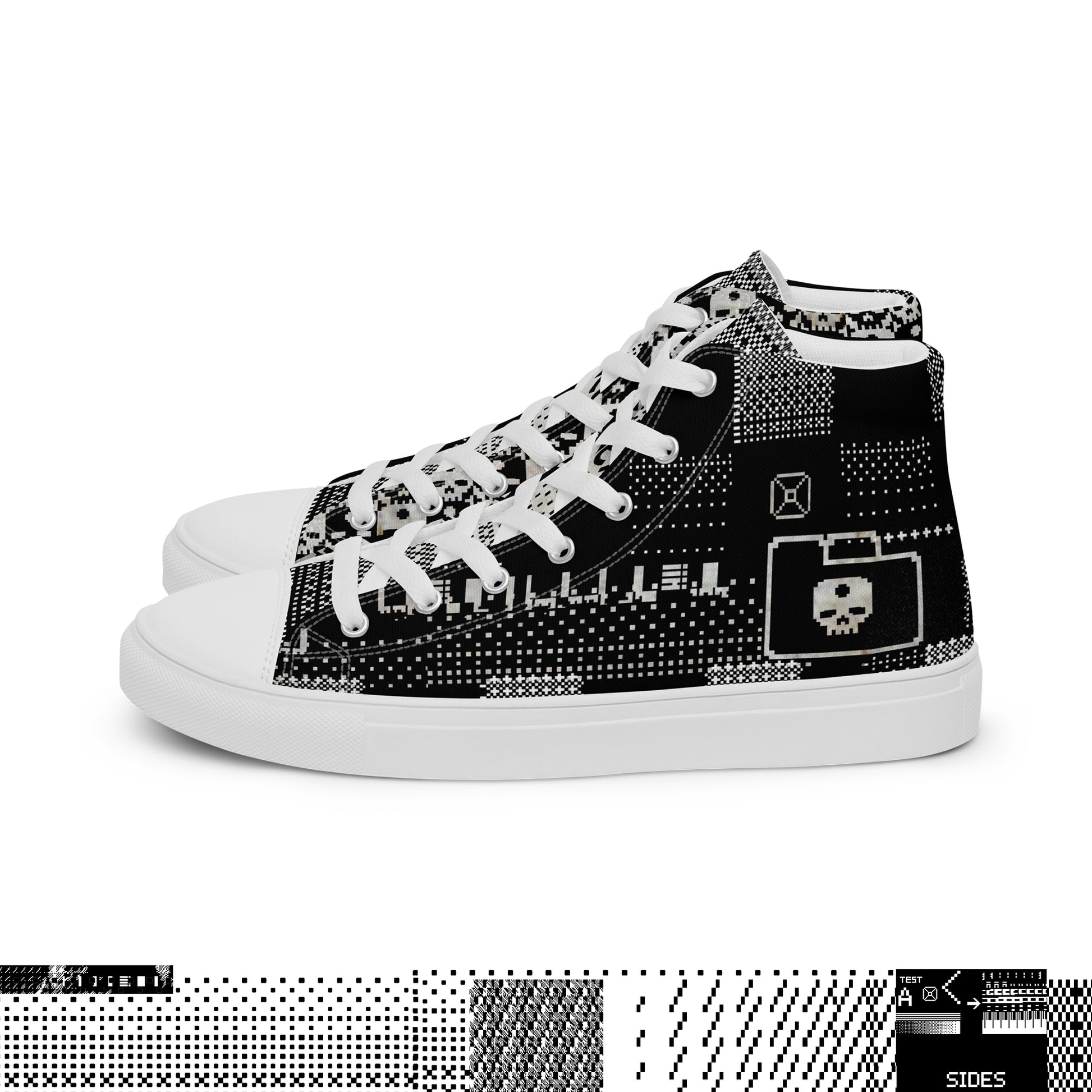 ANATYPE-BABYLON-BURNERS-SHOES, BLACK AND WHITE CHECK, SKULL FILE