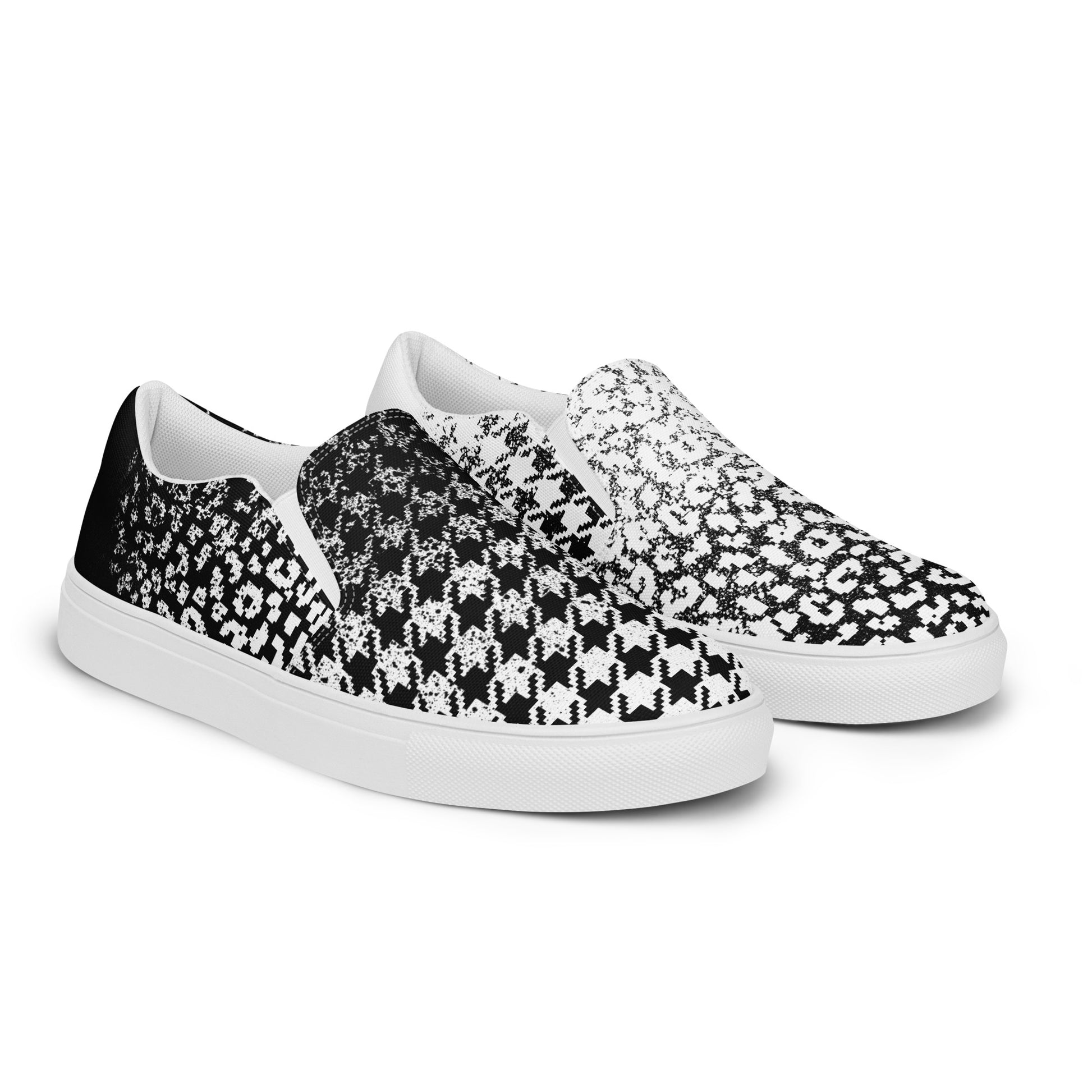 dØ a RuNneR Shoes SLIP ON TWEED AND LEOPARD SKIN PATTERN, SPRAY PAINT PUNK